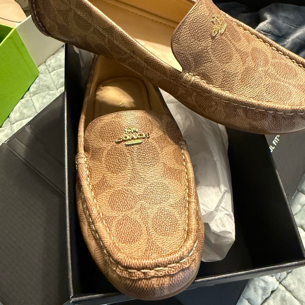 Coach Women’s  Tan Signature Loafers